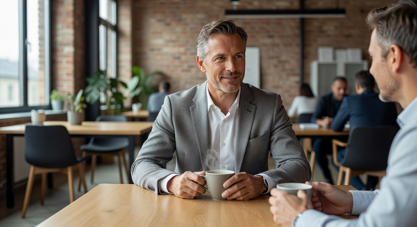 Coaching-Gespräch in modernem Coworking Space